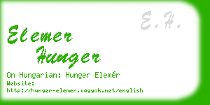 elemer hunger business card